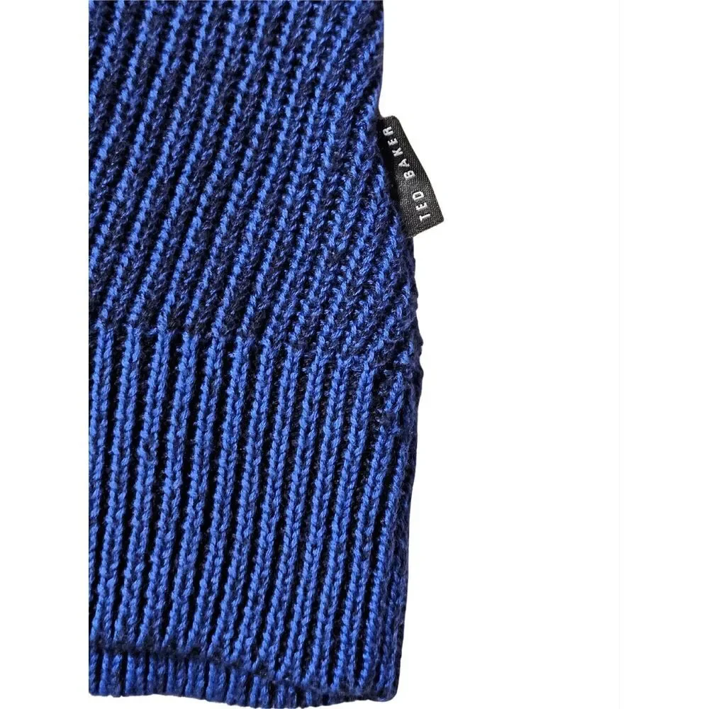 Ted Baker Mixme Directional Ribbed Crewneck Sweater Cotton‎ Blend Men's 7 (3XL)